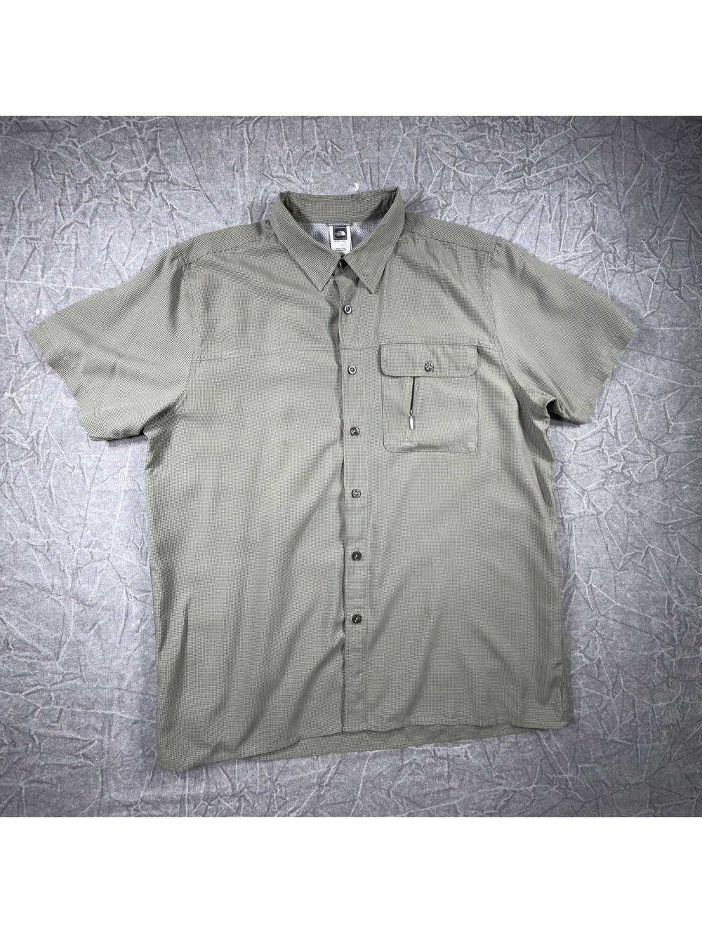 Northface Short Sleeve Button Down Men's XL Green Shirt